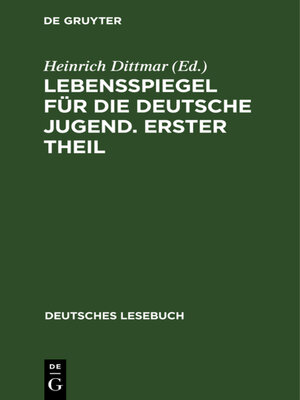 cover image of Lebensspiegel für die deutsche Jugend. Erster Theil